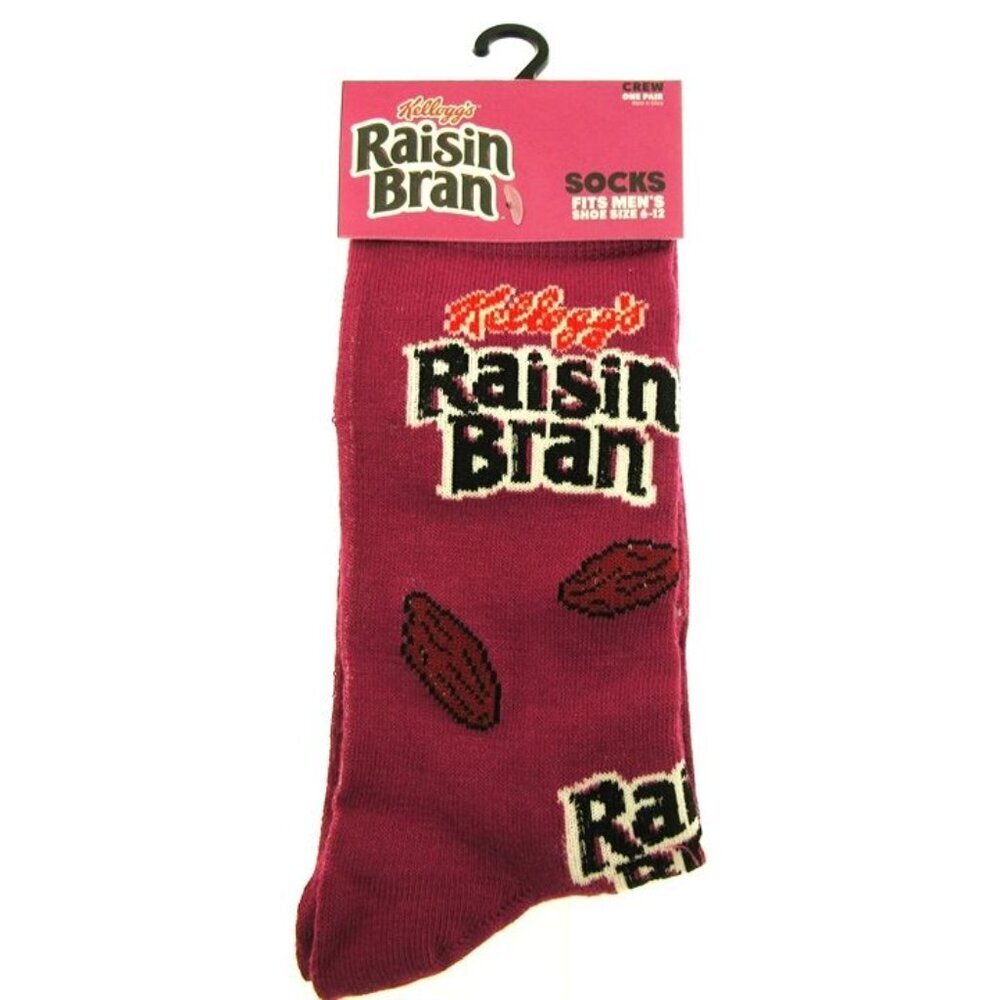 Kellogg’s Raisin Bran Crew Socks Men’s Shoe Size 6–12 – 1 Pair